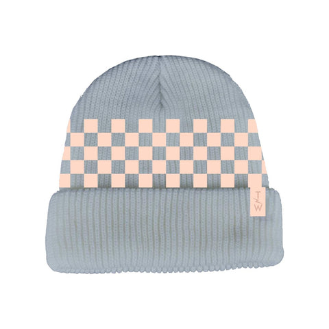 Tiny Whales - Beanie - Check It - Denim Pink