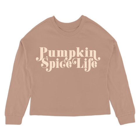 Tiny Whales - Oversized Long Sleeve Tee - Pumpkin Spice Life