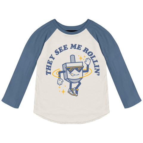 Tiny Whales - Long Sleeve Raglan Tee - See Me Rollin