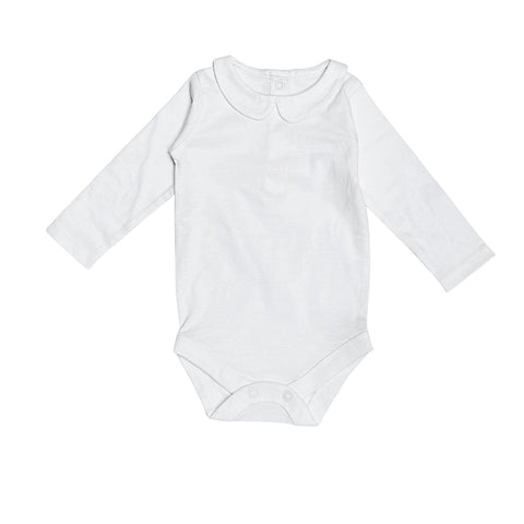 Viverano - Basic Peter Pan Long Sleeve Bodysuit - Soft White