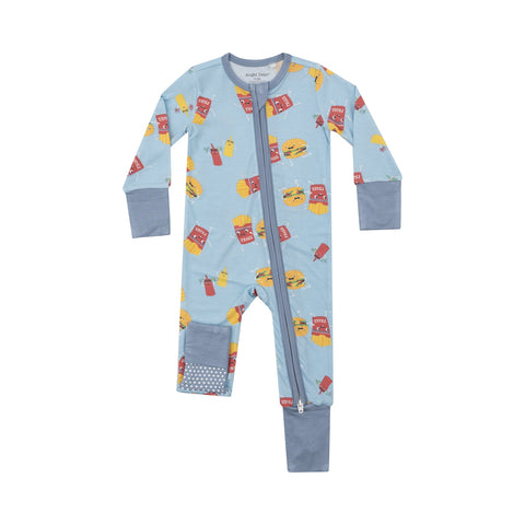 Angel Dear - 2 Way Zipper Romper - Fast Food Blue