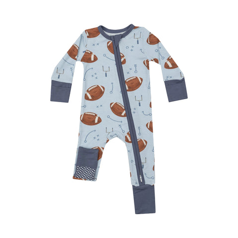 Angel Dear - 2 Way Zipper Romper - Footballs Blue