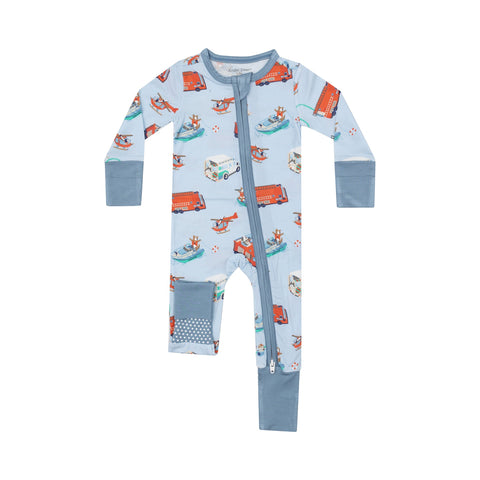 Angel Dear - 2 Way Zipper Romper - Rescue Vehicle Dogs