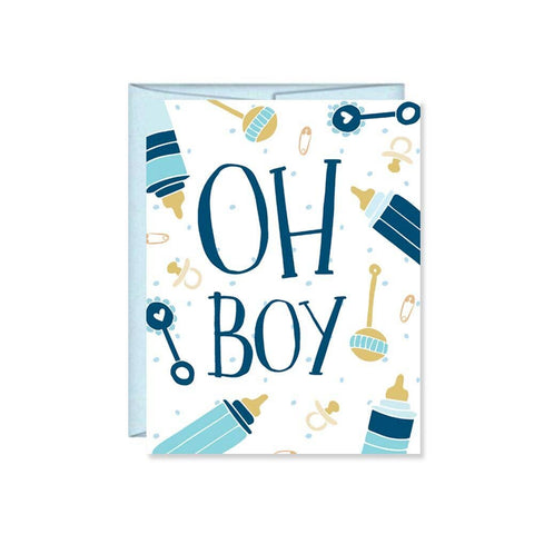 Pen & Paint - Oh Boy Baby Shower Card