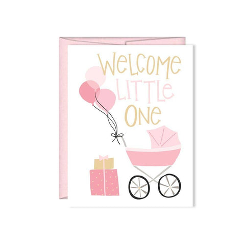 Pen & Paint - Shower Card - Welcome Little One Pink Balloons