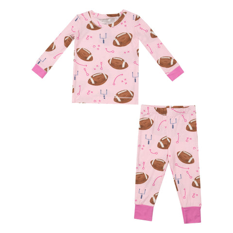 Angel Dear - Long Sleeve Loungewear Set - Footballs Pink