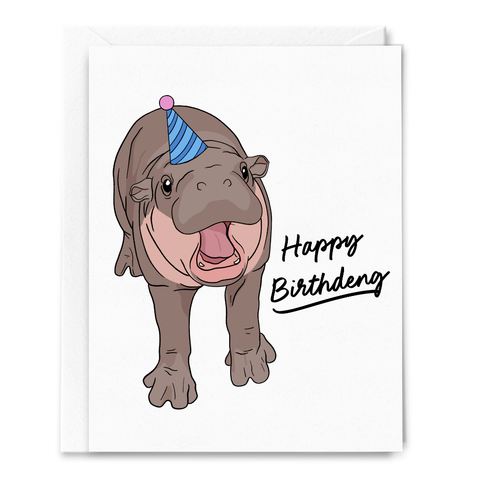 Sammy Gorin - Card - Happy Birthdeng Moo Deng Hippo