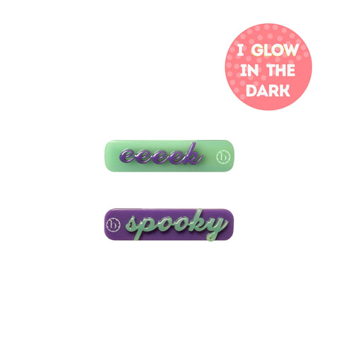 Baby Bling - 2PK Clips - Eeeek / spooky glow