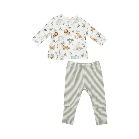 Angel Dear - TMH Set with Roll over Cuff Pant - Delicate Safari