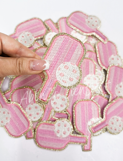 ABLN Boutique - Iron on Patch - 3" Preppy Pink Pickle Ball