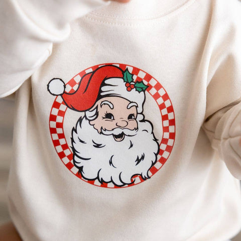 Sweet Wink - Long Sleeve Romper - Retro Santa