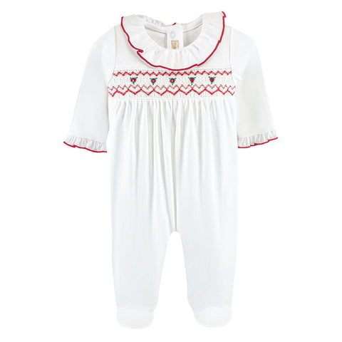 Baby Club Chic - Embroidered Smocked Footie