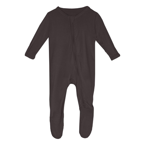 Kickee Pants - Solid Zipper Footie - Midnight