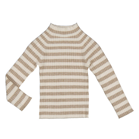 Mayoral - Knit Striped Mockneck - H. Bark