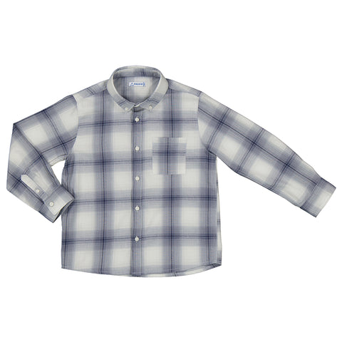 Mayoral - Longsleeve Checkered Shirt - Cloud