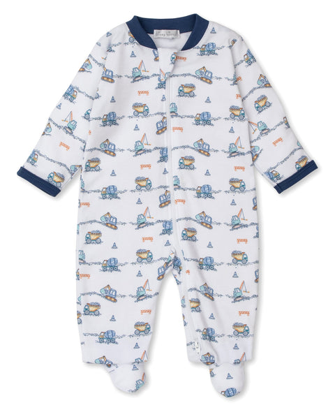 Kissy Kissy - Print Zipper Footie - Construction Junction