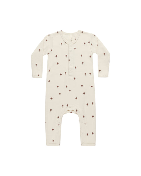 Quincy Mae - Ribbed Baby Jumpsuit - Mushrooms