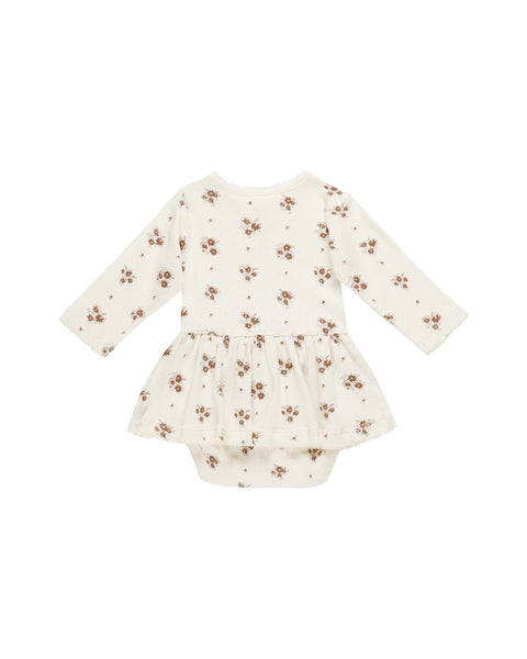 Quincy Mae - Pointelle Skirted Bodysuit - Autumn Floral