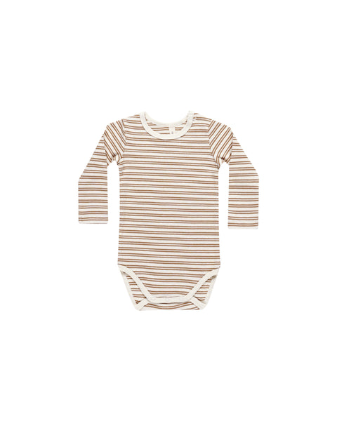 Quincy Mae - Ribbed Long Sleeve Bodysuit - Golden Stripe