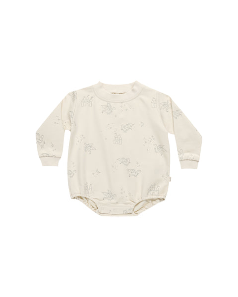 Quincy Mae - Crewneck Bubble Romper - Dragons