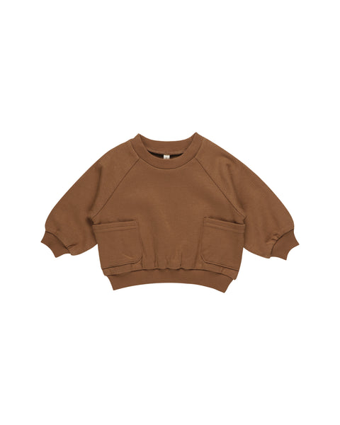 Quincy Mae - Pocket Sweatshirt - Cinnamon