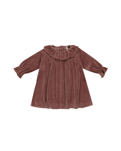 Quincy Mae - Velour Baby Dress - Cranberry