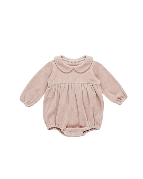 Quincy Mae - Velour Baby Dress - Blush