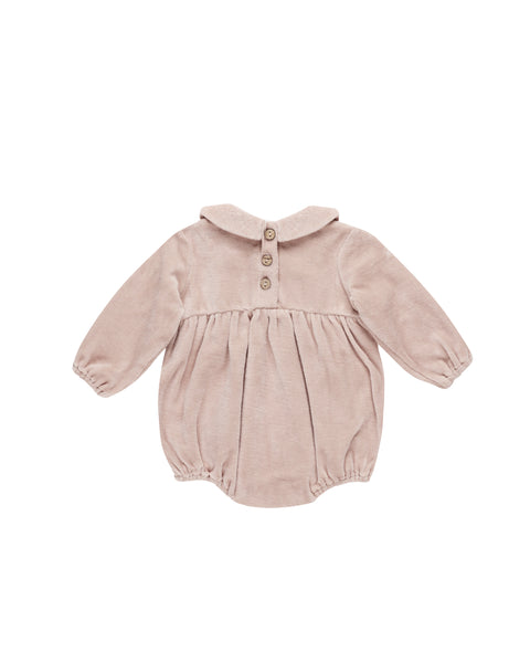 Quincy Mae - Velour Baby Dress - Blush