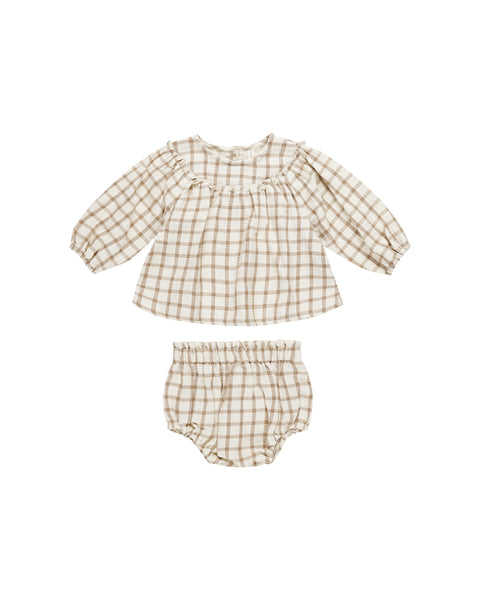 Quincy Mae - Mia Top + Bloomer Set - Cinnamon Plaid