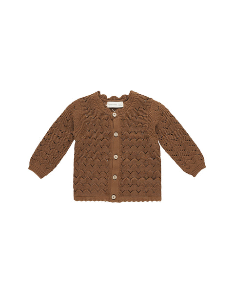 Quincy Mae - Scalloped Cardigan - Cinnamon