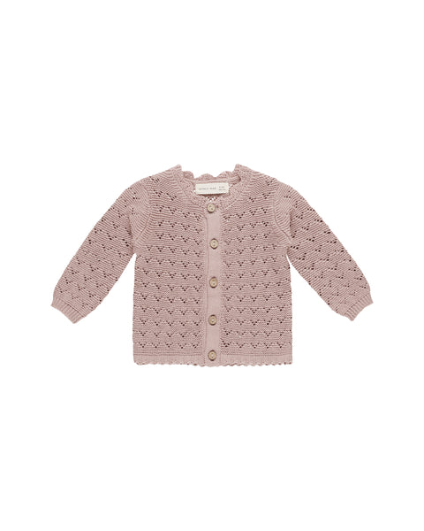 Quincy Mae - Scalloped Cardigan - Mauve