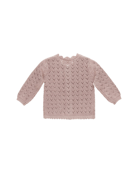 Quincy Mae - Scalloped Cardigan - Mauve