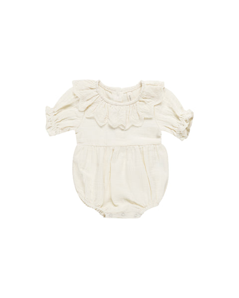 Quincy Mae - Collared Romper - Ivory