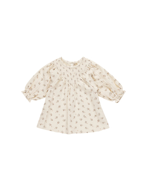 Quincy Mae - V Smocked Dress - Holly Berry