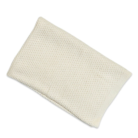 Viverano - Rib Organic Cotton Sweater Knit Blanket - Natural