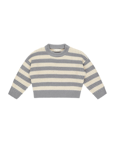 Rylee + Cru - Aspen Sweater - Dusty Blue Stripe