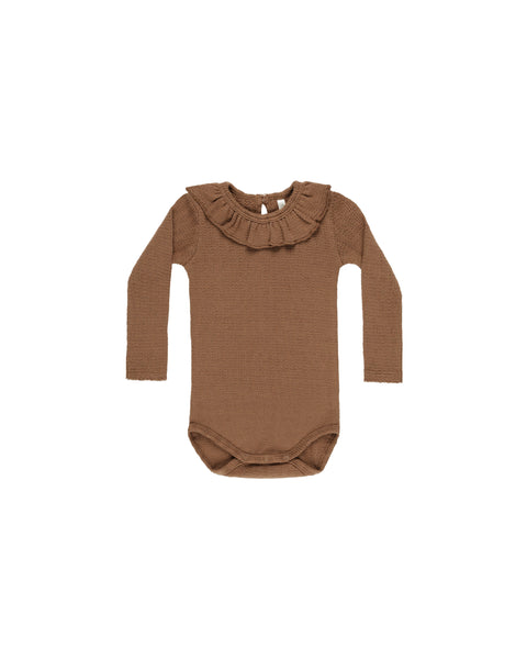 Rylee + Cru - Ruffle Collar Bodysuit - Saddle