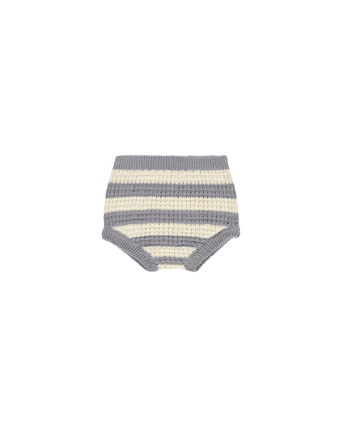 Rylee + Cru - Knit Bloomer - Dusty Blue Stripe