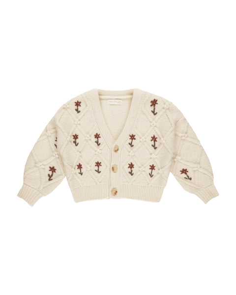 Rylee + Cru - Boxy Cardigan - Winter Floral Embroidery