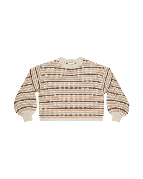 Rylee + Cru - Boxy Crop Sweater - Honeycomb Stripe