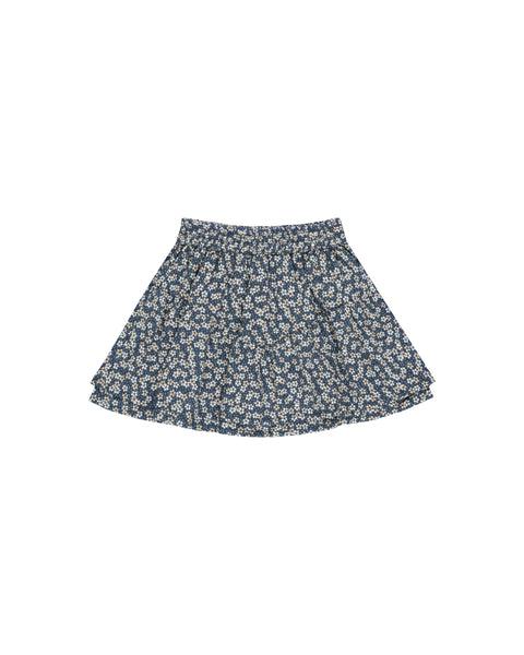 Rylee + Cru - Tiered Mini Skirt - Blue Floral