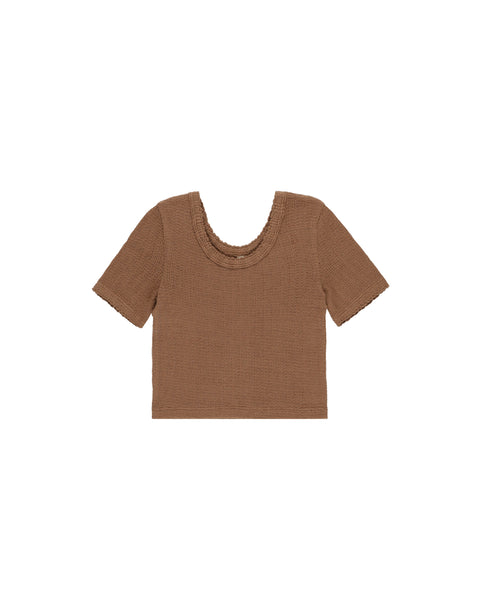 Rylee + Cru - Scallop Tee - Saddle