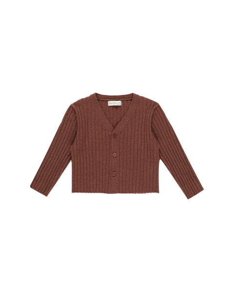 Rylee + Cru - Long Sleeve Knit Button Top - Brick