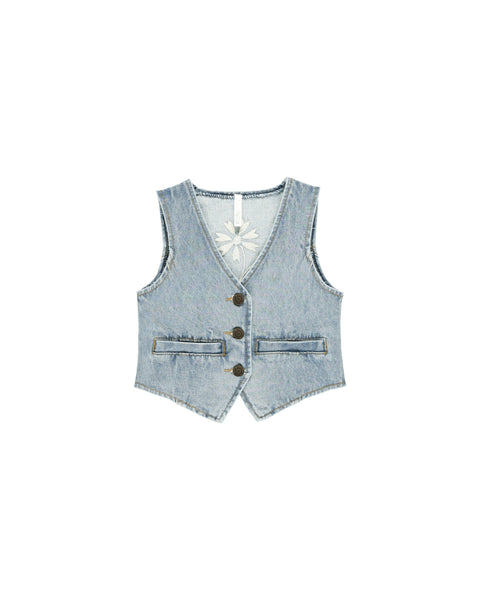 Rylee + Cru - Denim Vest - Light Washed Denim