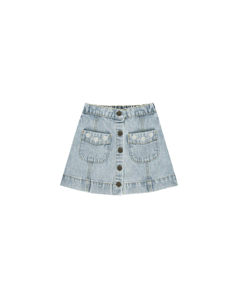 Rylee + Cru - Denver Mini Skirt - Light Washed Denim