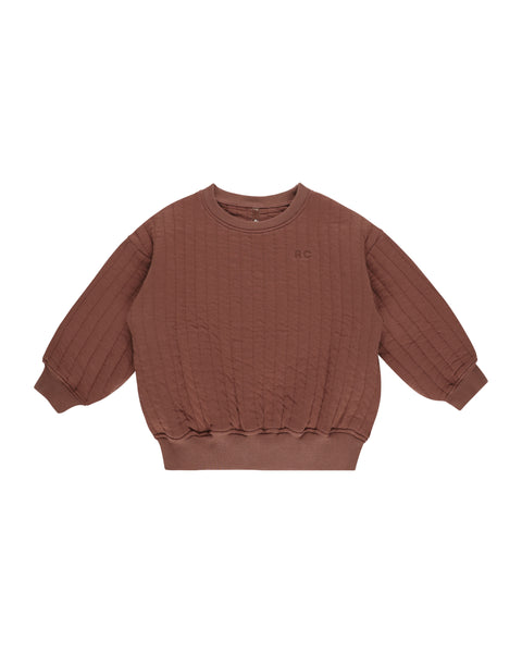 Rylee + Cru - Quilted Sweatshirt - Brick