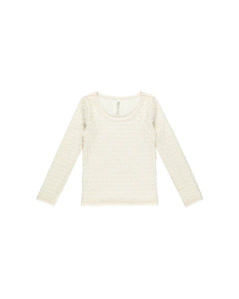 Rylee + Cru - Textured Long Sleeve Top - Ivory