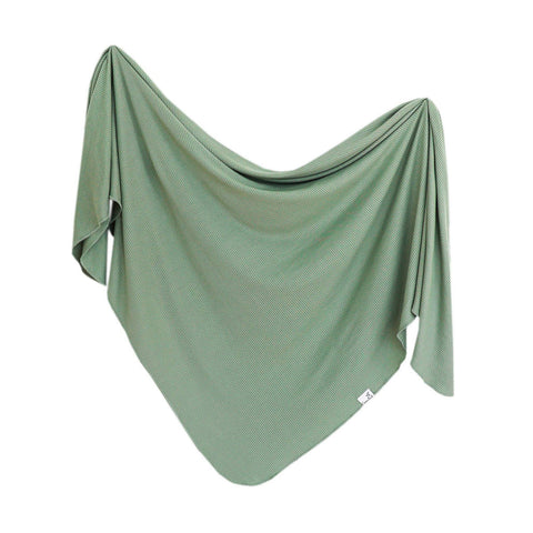 Copper Pearl - Rib Knit Swaddle Blanket - Clover