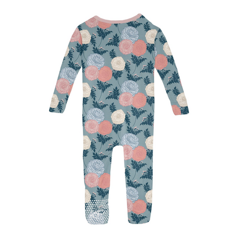 Kickee Pants - Convertible Sleeper - Stormy Sea Enchanted Floral