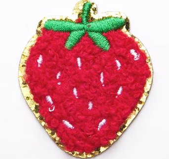 Happy Barb - Patch - Chenille Strawberry